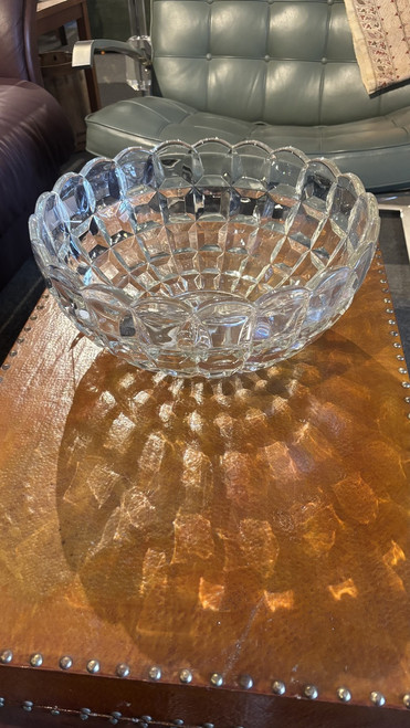 14 Inch Wide Heavyweight Glass Punch Bowl