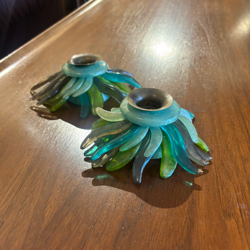 Vintage Candleholders in Plastic and Brass