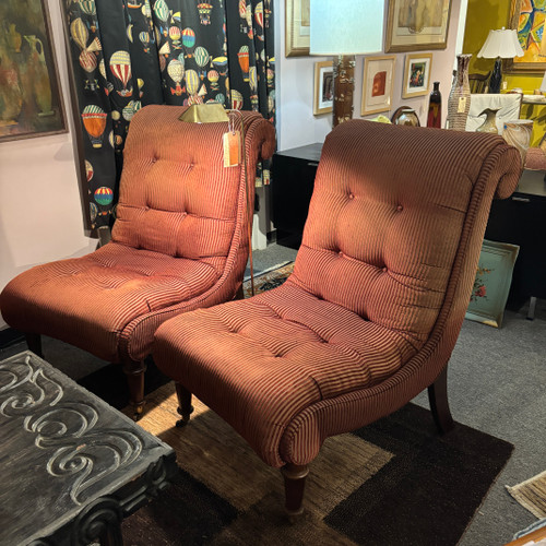 Slipper Chair Pair