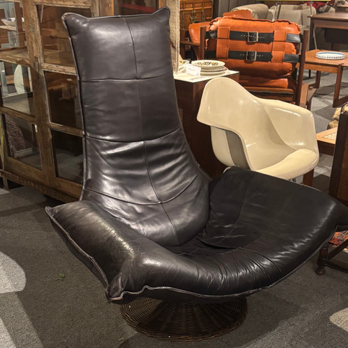 70s Leather Lounge Chair