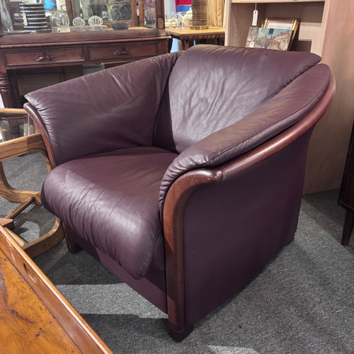 Burgundy Leather Armchair