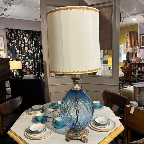 Regency Style Blue Globe Lamp