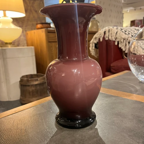 Hand blown purple glass vase 