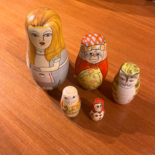 Adorable Rare Alice in Wonderland Nesting Dolls