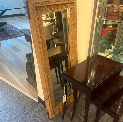 Antique carved mirror — made from antique architectural materials, c. 1890.