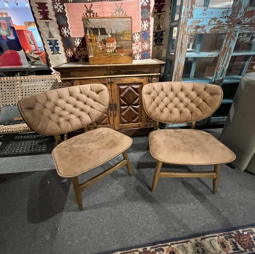 Pair of extra high-quality mid-century-style slipper chairs