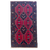 3’10” x 6’9” bright red and navy handknotted tribal geometric baluchi carpet