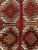 23” x 28” red, gold ivory and black tribal geometric saddlebag remnant handwoven in turkey 