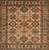 6'0 x 6'1 Peach Orange and Multicolor Square Tribal Geometric Kazak Finely Knotted Wool Rug