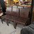 Set of Seven Leather Dining Chairs