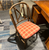 McGuire-style side chair with plaid seat