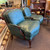 J. Royale Vintage Green Leather Armchairs, A Pair