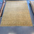 9’10” x 13’6” floral green and light brown all over patterned low pile handknotted agra style carpet or rug