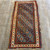 3‘5“ X 7‘1“ denim blue, red and multicolor tribal geometric handknotted star pattern vintage Kazak style rug