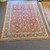 10’ x 14’ dark orange and brown multicolor floral traditional handknotted agra style rug