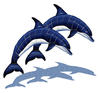 Mosaic Double Dolphins BD42D with shadow Ceramic Mosaic