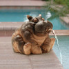 Design Toscano Design Toscano EU35009 Hanna the Hippo African Decor Piped Pond Spitter Statue Water Feature, 10 Inch, Polyresin, Full Color