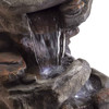 DG Pool Products Tier Rock Water Fountain with LED Lights - Outdoor Water Fountain for Garden, Patio, Deck, Porch - Yard Art Decor