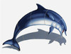 Mosaic Bottlenose Dolphin-C with shadow Porcelain Mosaic