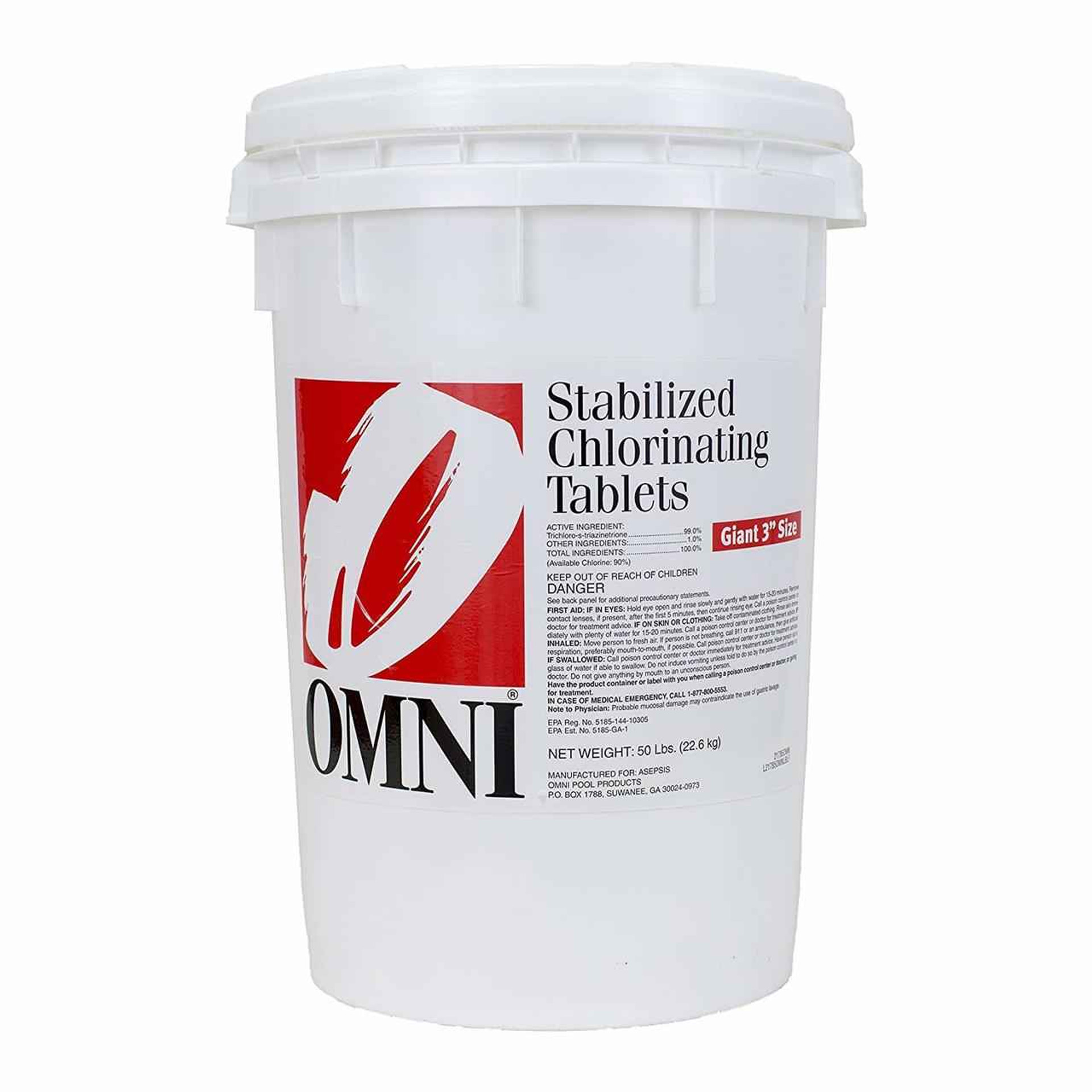 Omni Stabilized Chlorinating Tablets Giant 3" Size 50 lb