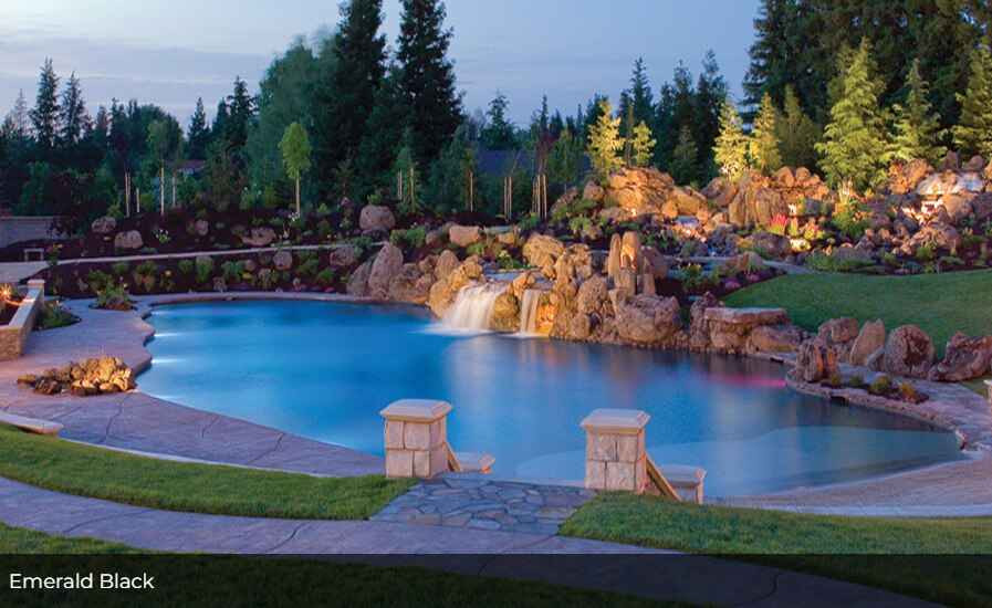 River Rok Emerald Black By DG Pool Supply.