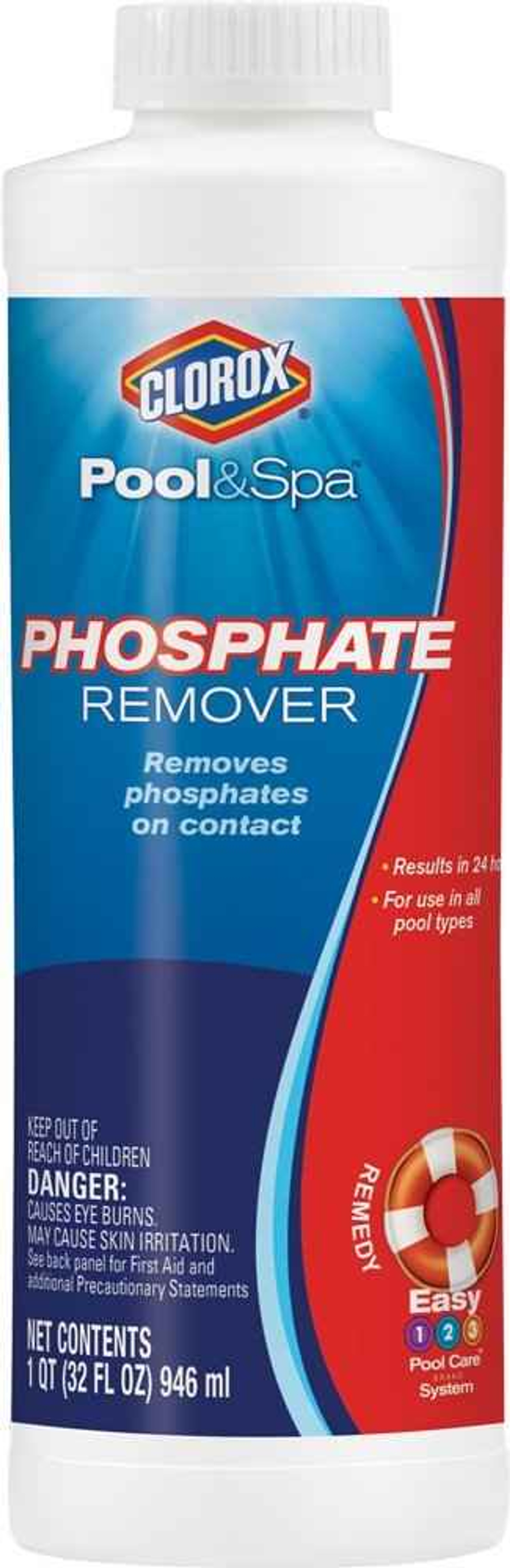 CLOROX Pool&Spa Phosphate Remover, 1Quart 55032CLX