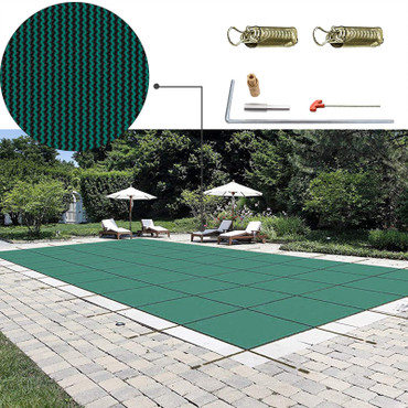 Safety Pool Cover 18x36 Ft Rectangular In Ground Brass Cover Water