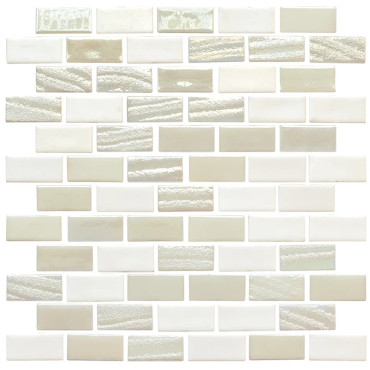 National Pool TileTuxedo White 1" x 2" 