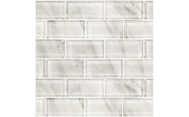  Subway Glass Tile Blends Stratus White 2" x 4"