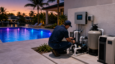 Color-Changing Nicheless Pool Light Installation