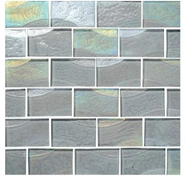 Sea Ice Silver 2 x 3 Glass Swimming Pool Tile