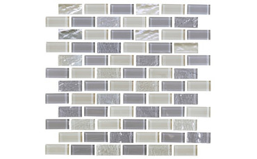 NPT Elysium Gray 1x2 iridescent glass pool tile