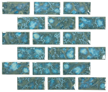 NPT Meridian Sea Green Glass Pool Tile 1" x 2"