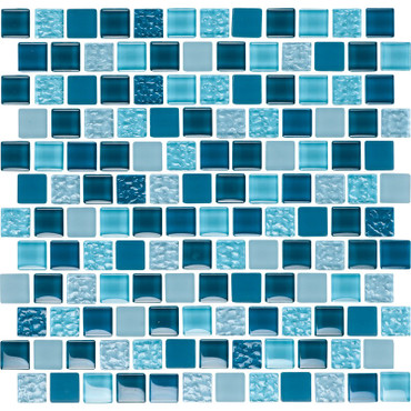 NPT Essence Imperial Blue Glass Pool Tile 1" x 1"
