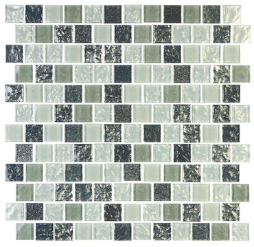 NPT Soleil Silver Glass Pool Tile 1" x 1"