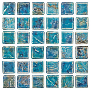 NPT Volcano Aqua Blue Pool Tile 1" x 1"