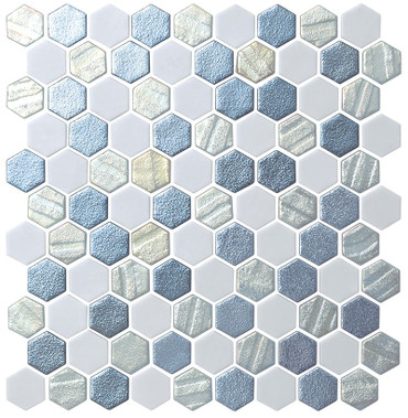 NPT Starburst Silver Glass Mosaic Tile