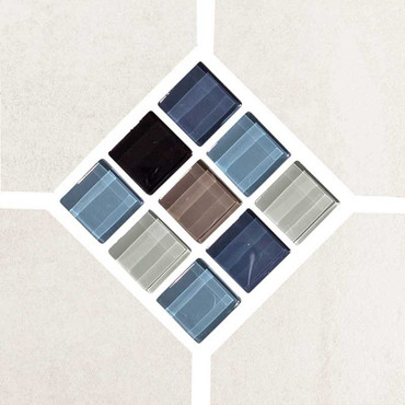 NPT Elements White Deco Porcelain Pool Tile 6" x 6"