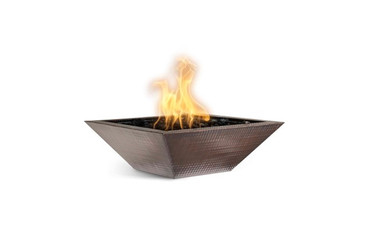 36" x 36" Maya Fire Bowl Hammered Patina Copper LP IID