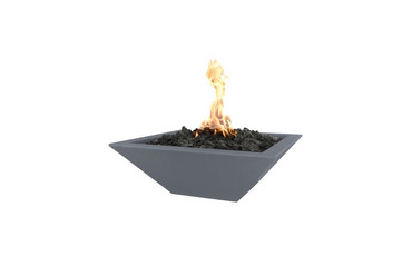 24" Maya Fire Bowl GFRC Concrete 12V LP Ash