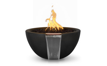38" Black NG Luna Fire & Water Bowl