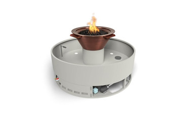 60" Round Copper LP IID Olympian with Cazo 4-Way Spill Fire & Water Fountain