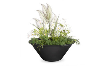 24" Black Cazo Bowl GFRC Concrete Planter