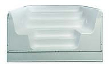 48-inch x 8 ft White Thermoplastic Straight Twin Seat/Step