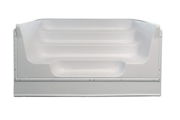 42-inch x 8 ft White Thermoplastic Straight Twin Seat/Step