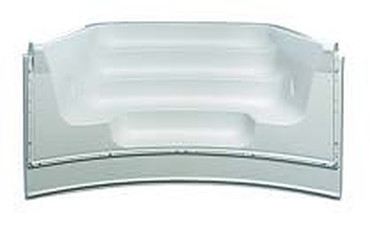 42-inch x 8 ft White 4-Tread Thermoplastic Radius Twin Seat/Step