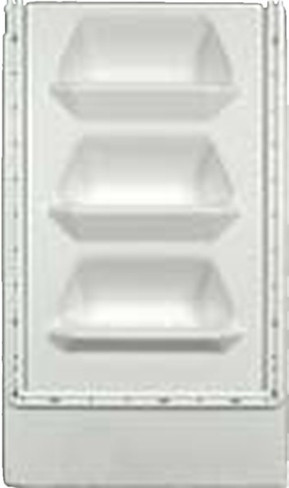 42-inch White Thermoplastic In-Wall Ladder without Rail