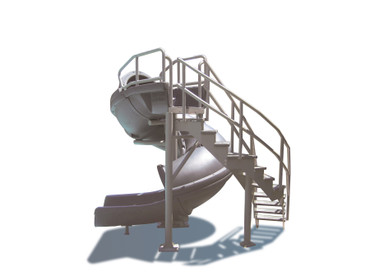 Gray Granite Vortex Full Tube Slide with Staircase