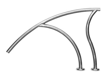 50" Marine Grade Stainless Steel 3 Bend Designer Deck to Deck Return Stair Rail