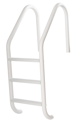 24" White Powder Coated 3 Step Economy Ladder with Escutcheons